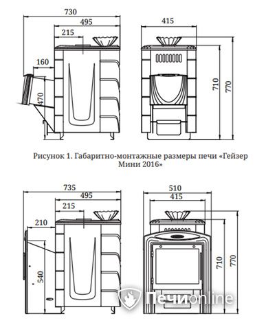 Дровяная банная печь TMF Гейзер Мини 2016 Carbon ДН КТК ЗК антрацит в Невьянске