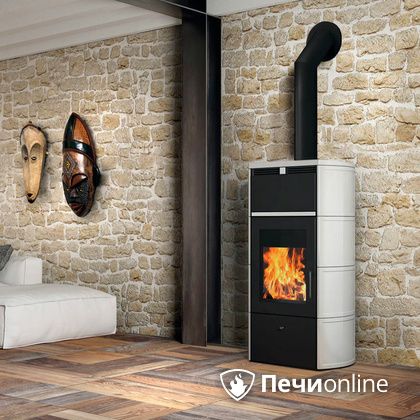Печь-камин Edilkamin Flamma 24 kw V.A. Bianco Panna с Т/О в Невьянске