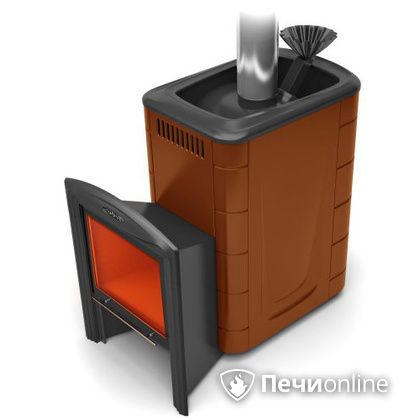 Дровяная банная печь TMF Гейзер 2014 Inox Витра  Терракота в Невьянске