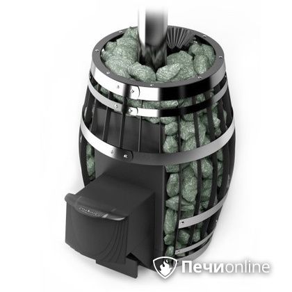 Дровяная банная печь TMF Саяны XXL 2015 Inox с закрытой каменкой и теплообменником дверь антрацит в Невьянске