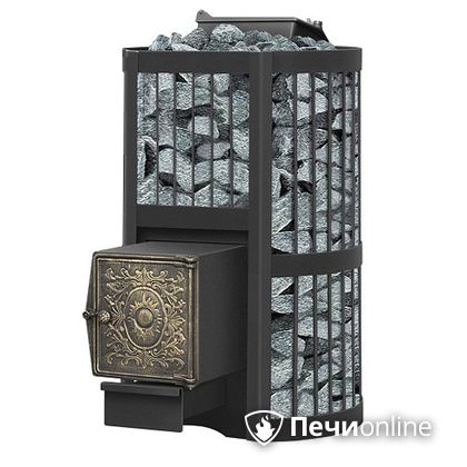Дровяная банная печь Везувий Ураган Стандарт 22 (ДТ-4) с закрытой каменкой чугун в Невьянске
