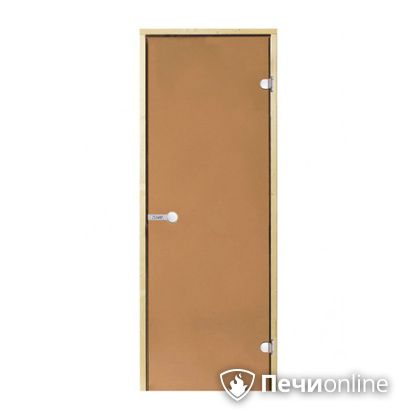 Дверь для бани Harvia Стеклянная дверь для сауны 7/19 коробка сосна бронза  D71901М в Невьянске